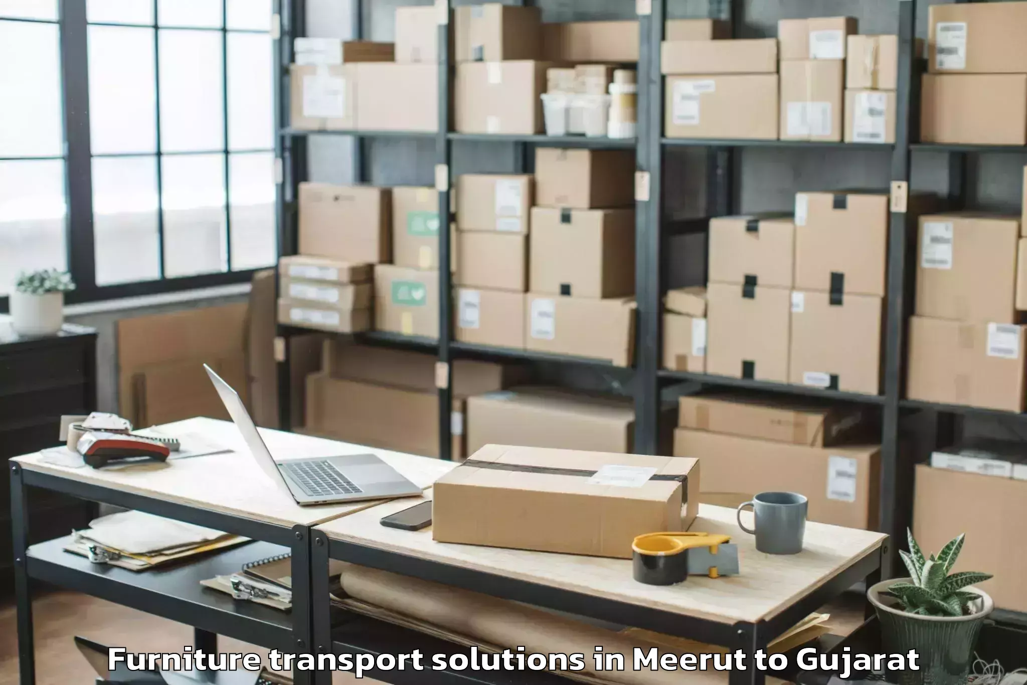 Efficient Meerut to Jambughoda Furniture Transport Solutions